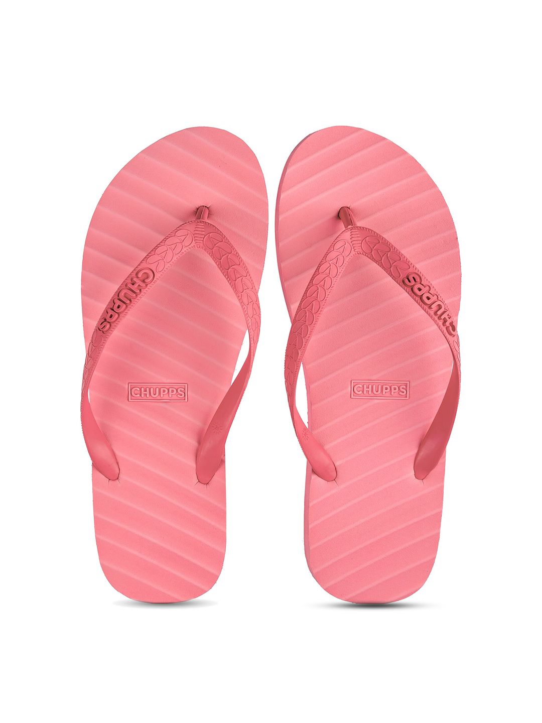 CHUPPS Women Banana Leaf Pink Natural Rubber Thong Flip-Flops Price in India