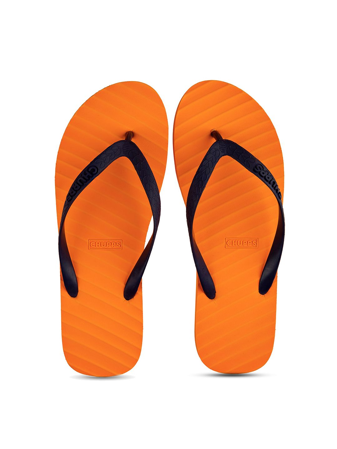 CHUPPS Women Orange Banana Leaf Natural Rubber Thong Flip-Flops Price in India