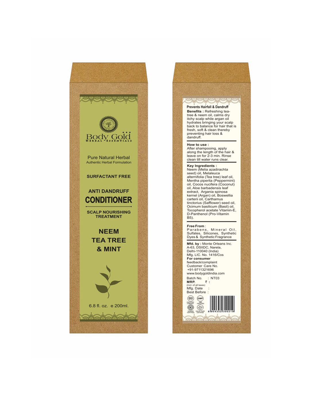 Body Gold Neem, Tea Tree & Mint Hair Conditioner 200 ml Price in India