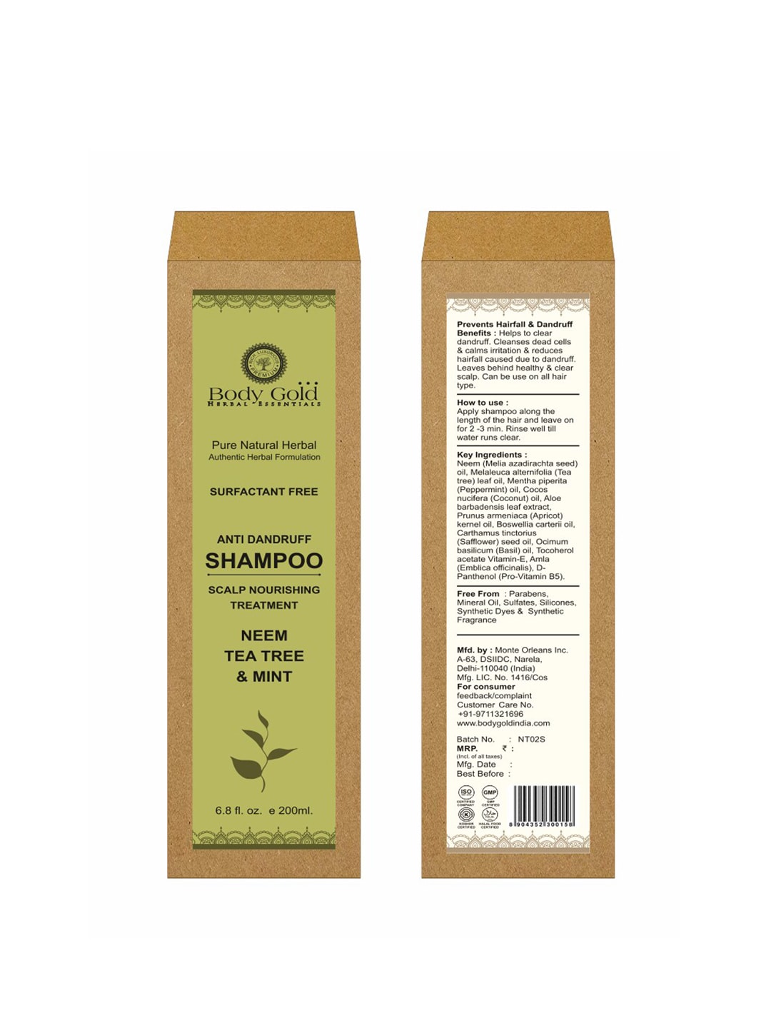 Body Gold Neem, Tea Tree & Mint Hair Shampoo 200 ml Price in India