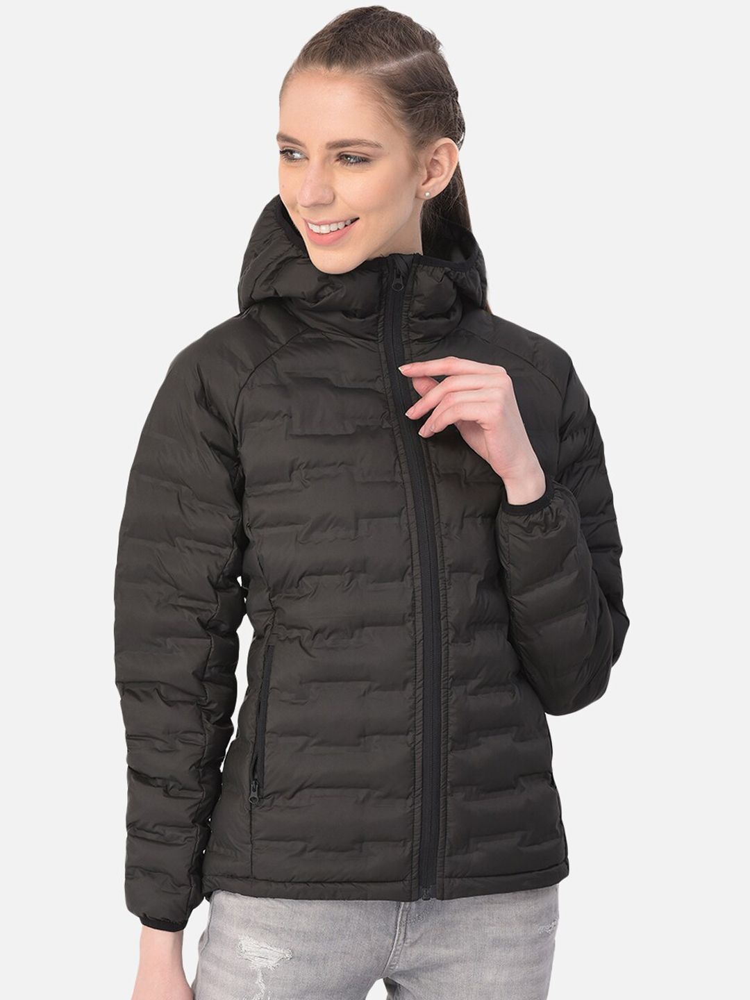 Woodland Women Black Water Resistant Puffer Jacket Price in India
