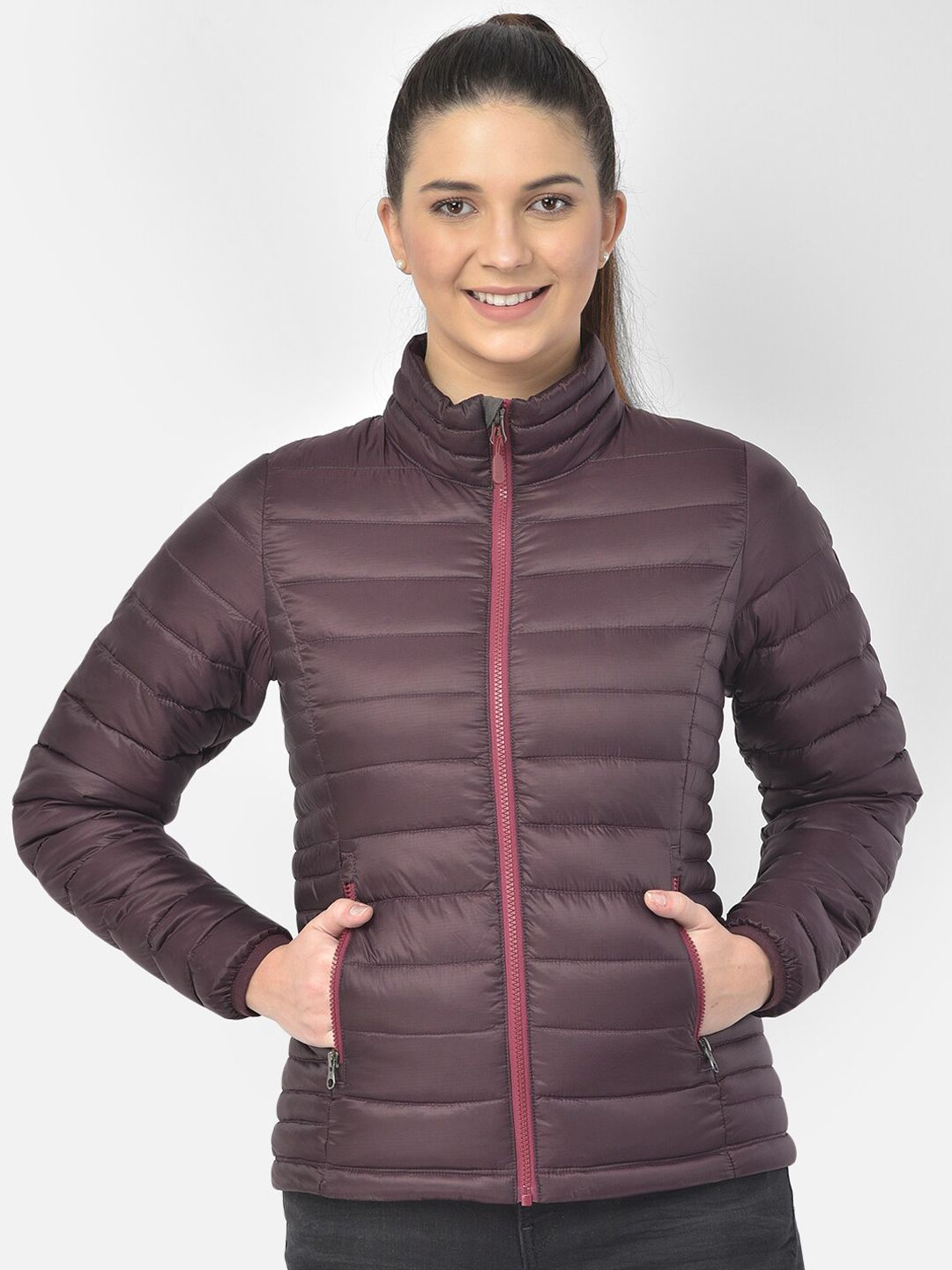 Woodland Women Purple Water Resistant Puffer Jacket Price in India