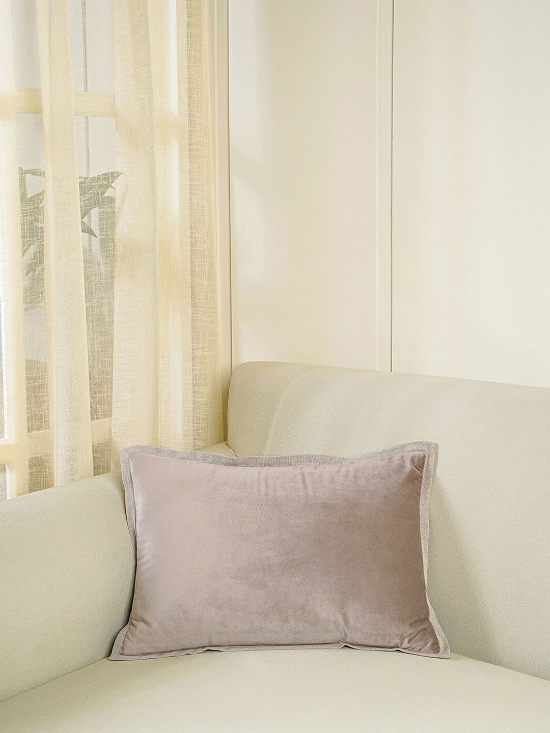 Pure Home and Living Beige Rectangle Cushion Covers Price in India