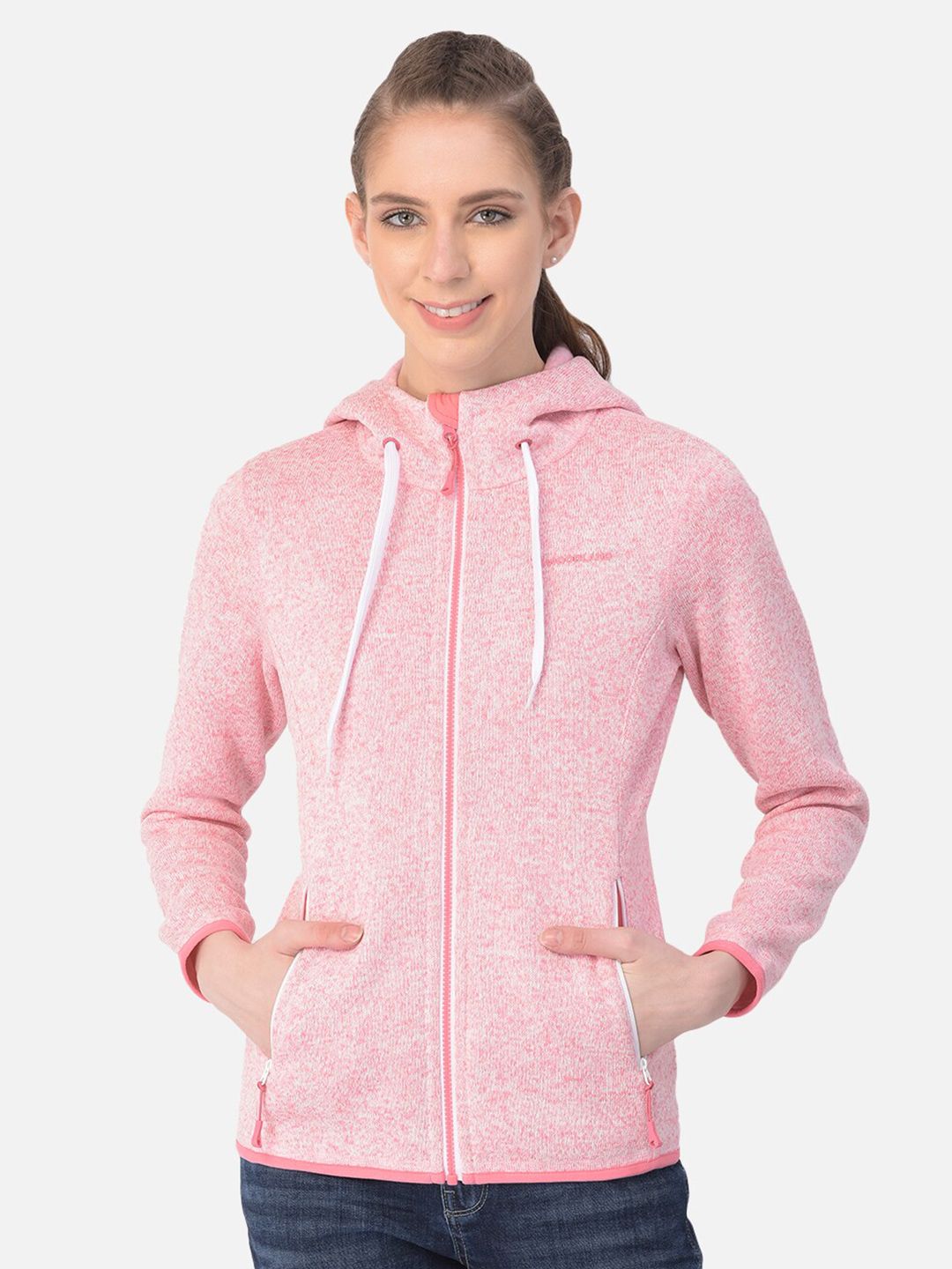 Woodland Women Pink Hooded Sweatshirt Price in India