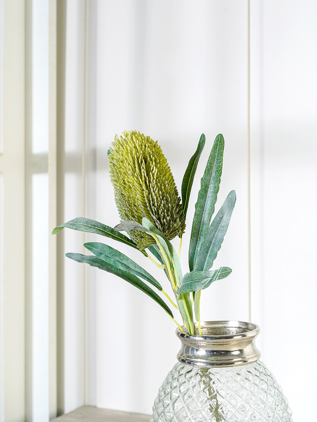 Pure Home and Living Green Single Protea Stem Artificial Flower Price in India