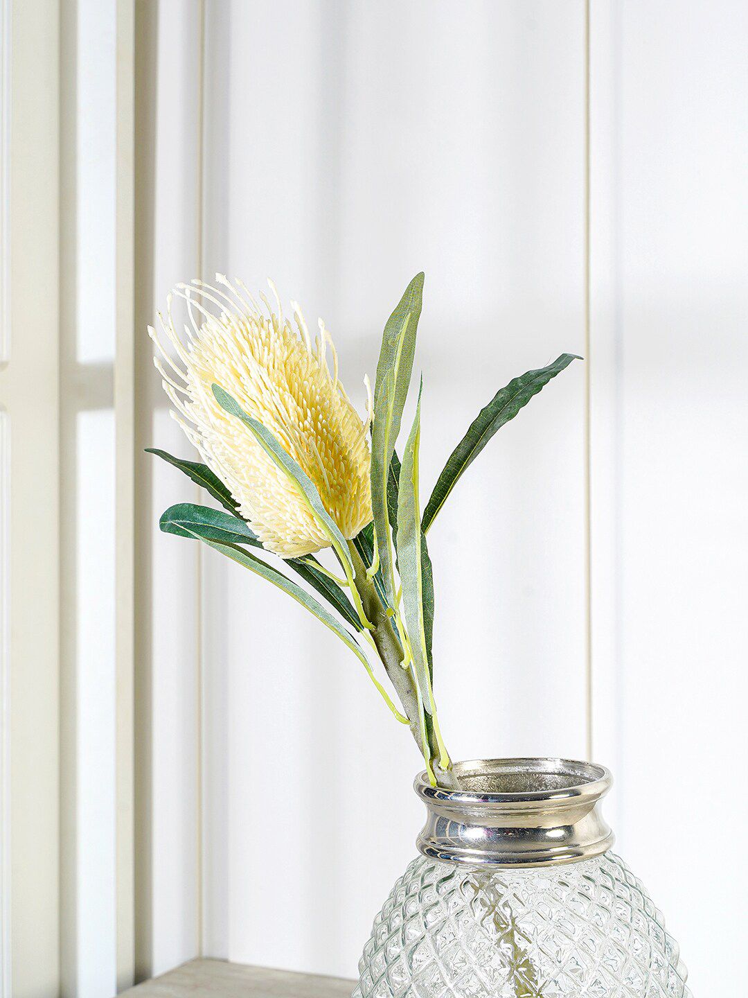 Pure Home and Living White & Green Artificial Protea Price in India