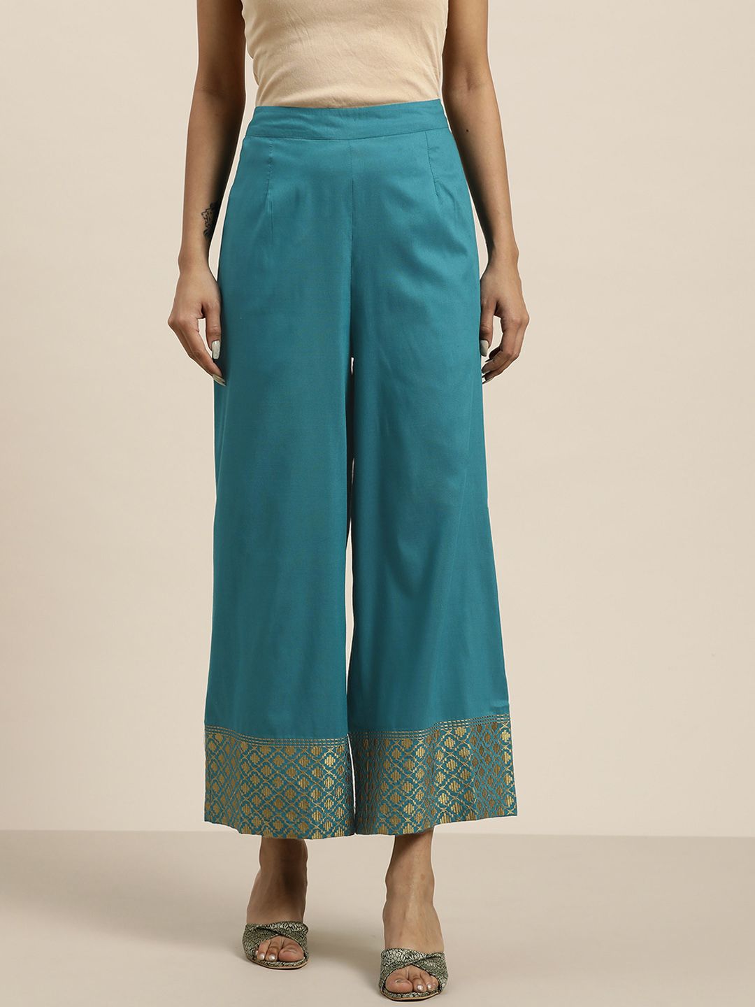 Sangria Women Blue Ethnic Palazzos Price in India