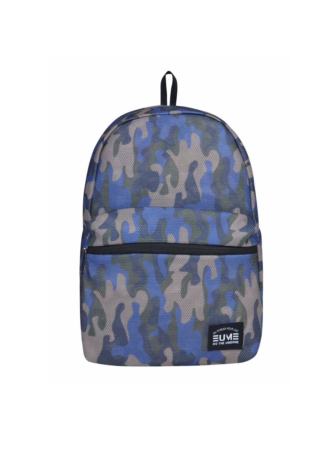 EUME Unisex Blue & Taupe Camouflage Backpack Price in India