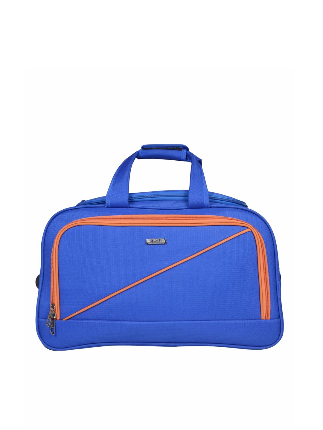 EUME Unisex Blue & Orange Solid Backpack Price in India