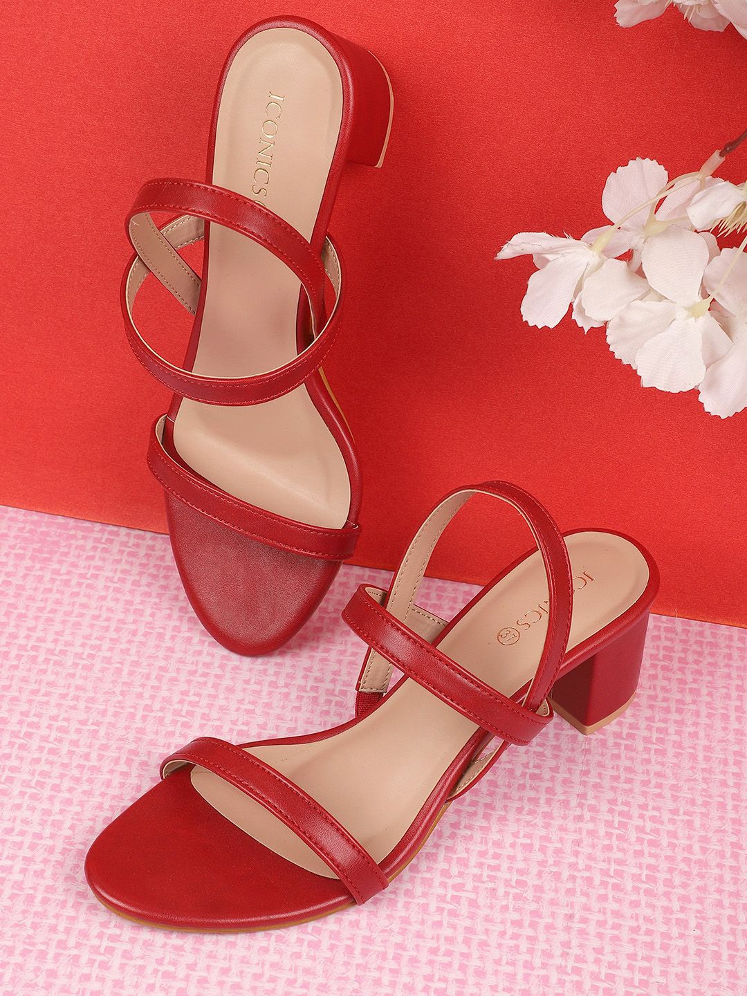 ICONICS Red Block Heels Price in India