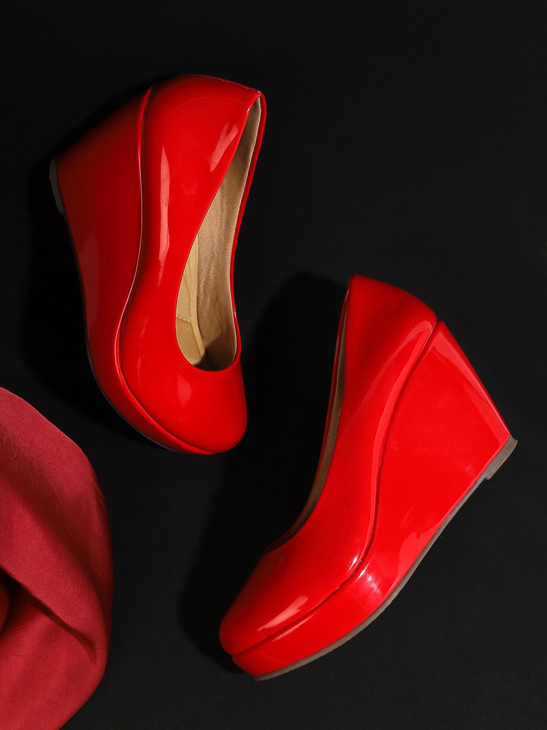 ICONICS Red Wedge Pumps Price in India