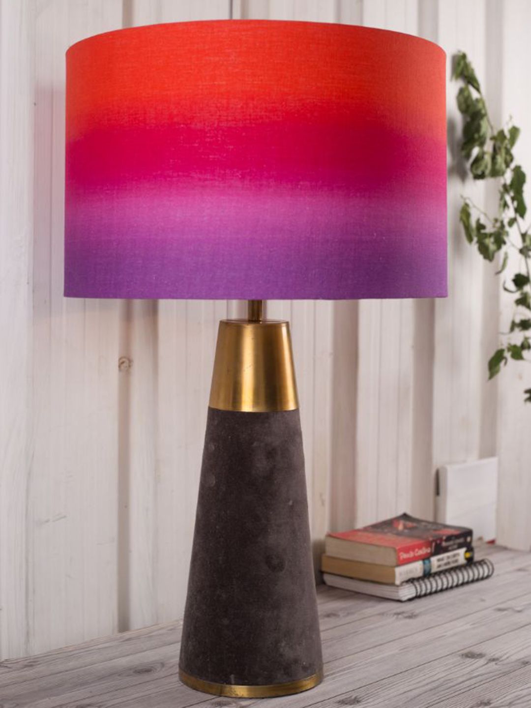 Grated Ginger Multicoloured Textured Table Lamp Price in India