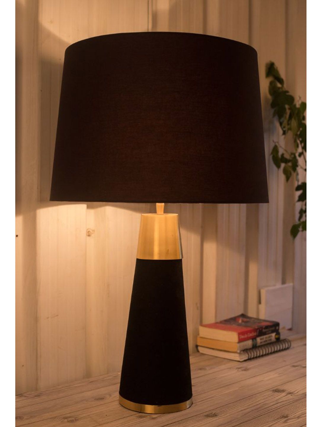 Grated Ginger Black Velour Table lamp Price in India