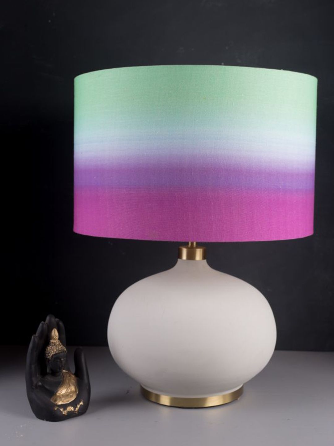 Grated Ginger Multicoloured Textured Table Lamp Price in India