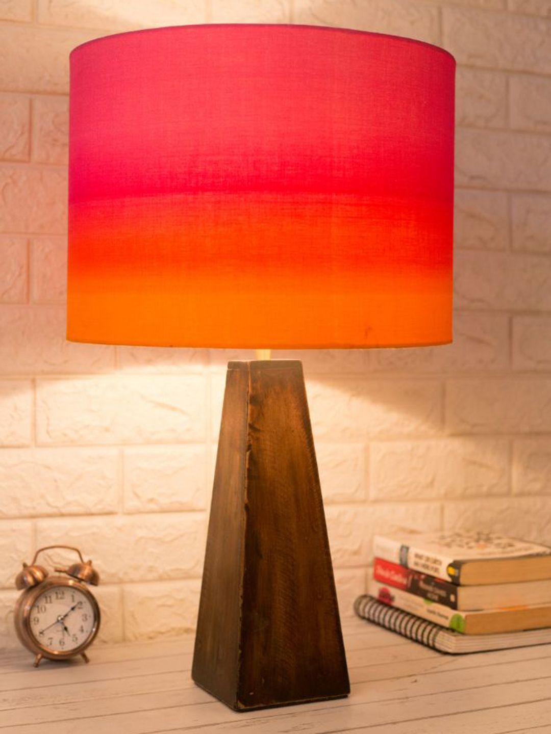 Grated Ginger Brown & Pink Tree Trunk Table Lamp Price in India