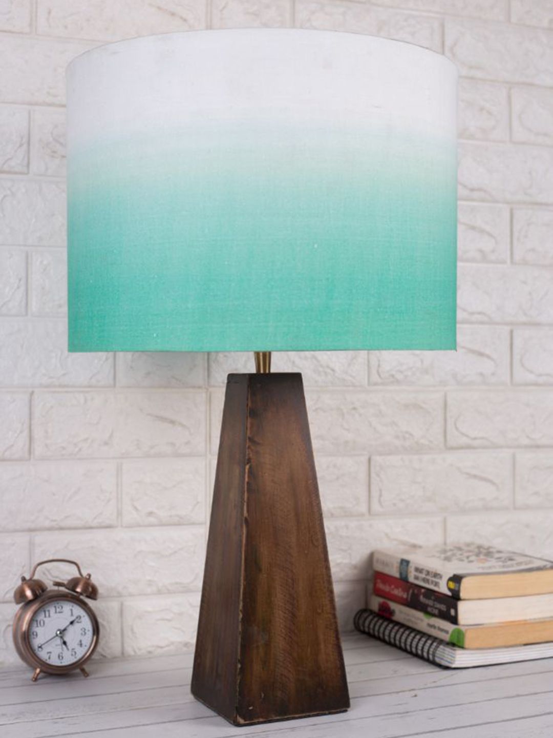 Grated Ginger Green & Brown Contemporary Table Lamp Price in India