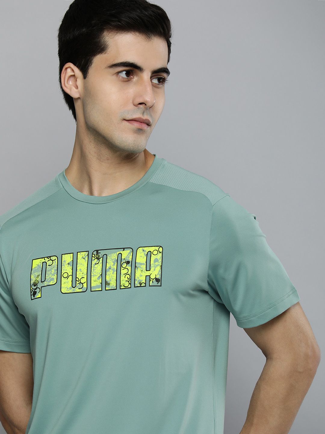 Buy one8 x PUMA Men Yellow Brand Logo Printed Training Slim Fit T