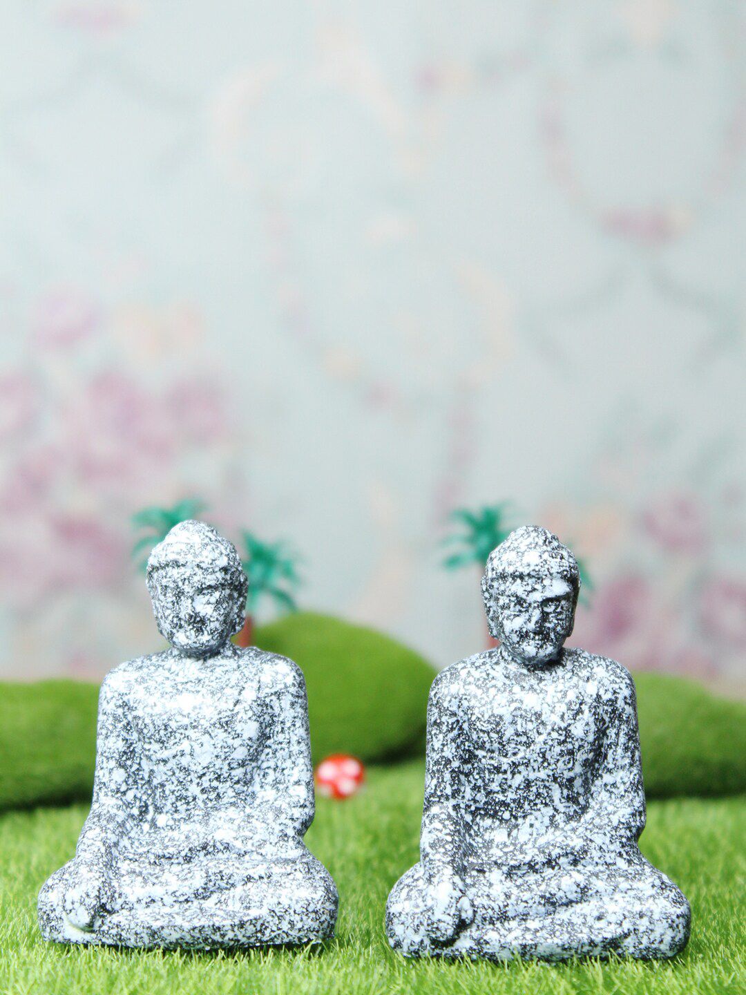 Wonderland Grey Set of 2 Resin Buddha Miniature Garden Accessories Price in India