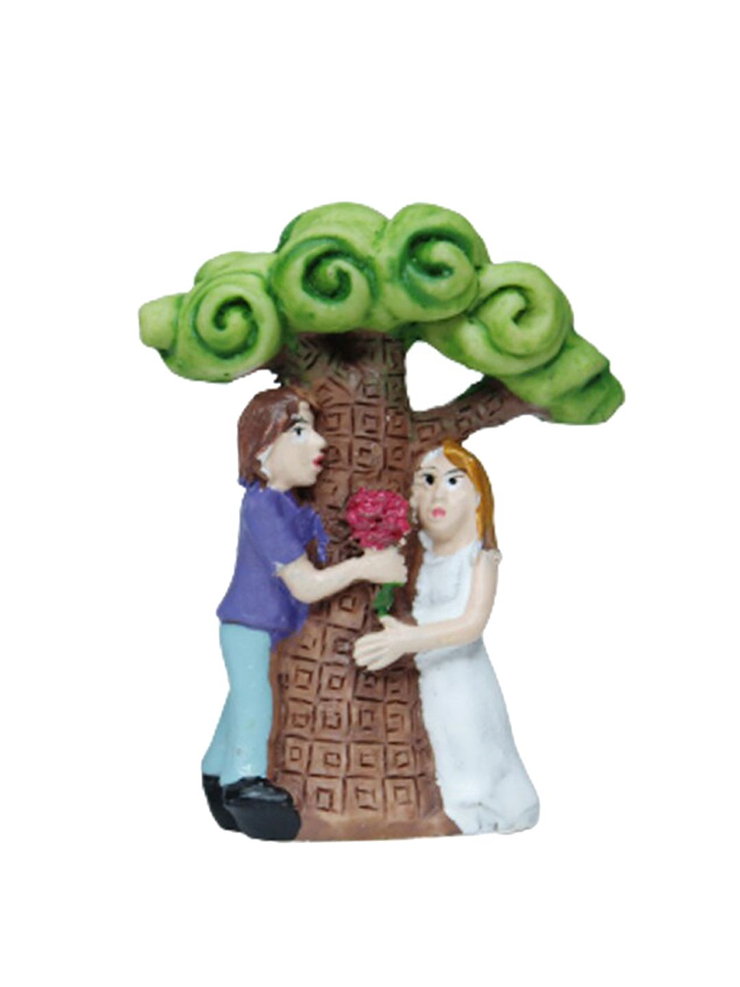 Wonderland Brown & Green Couple Near Tree Miniature Garden Accessories Price in India