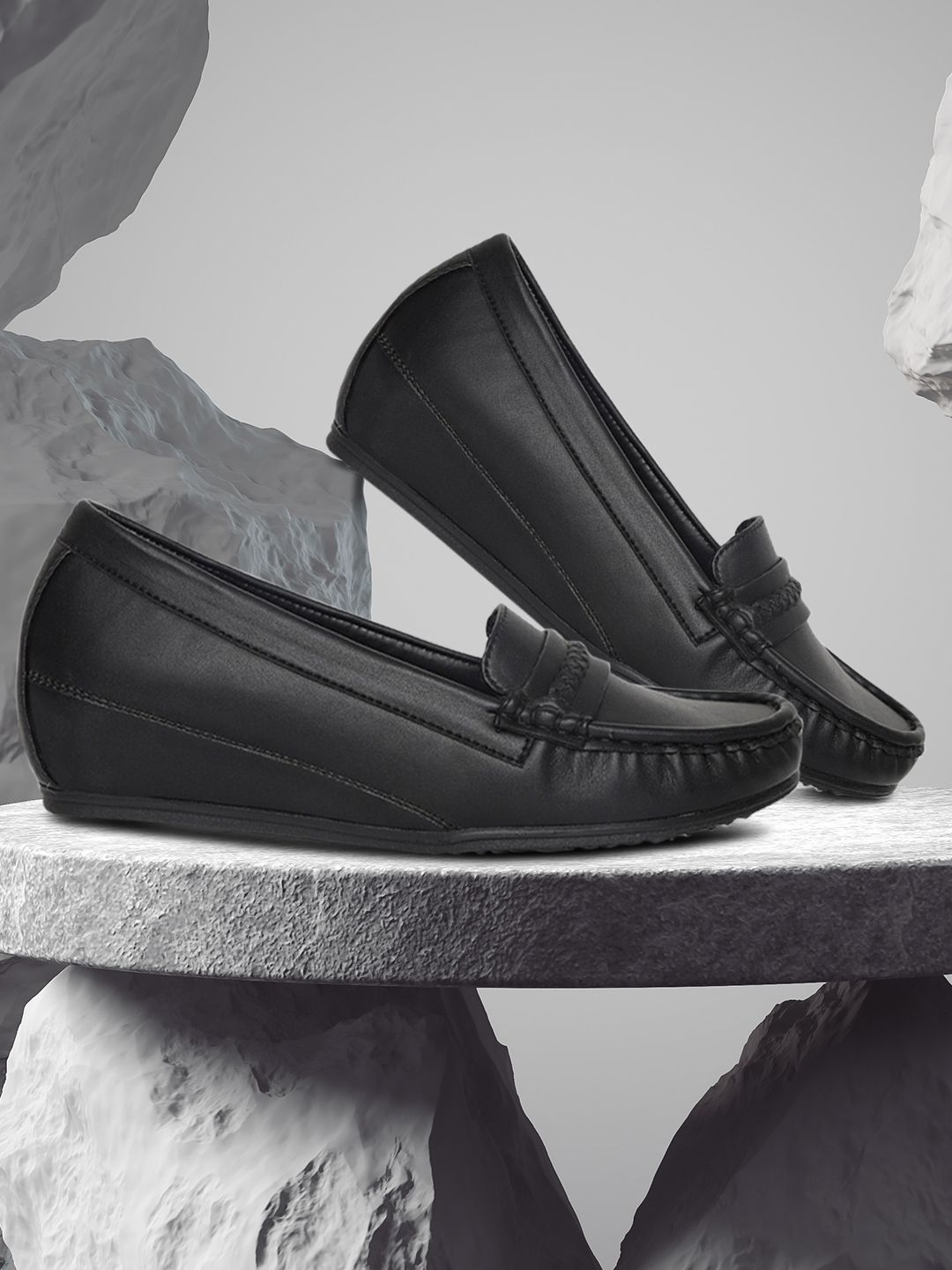 Marc Loire Black Wedge Loafers Price in India