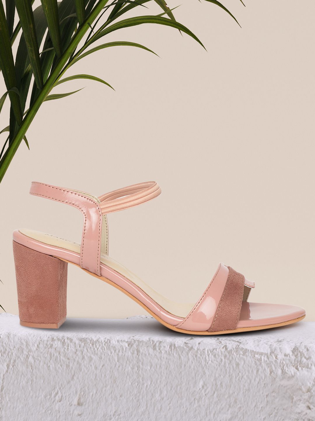 Marc Loire Nude-Coloured & Pink Block Sandals Price in India