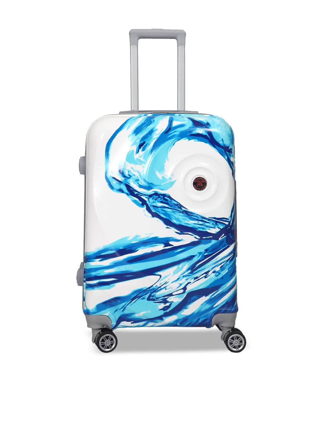 Polo Class Blue & White Printed Hard-Sided Large Trolley Suitcase Price in India
