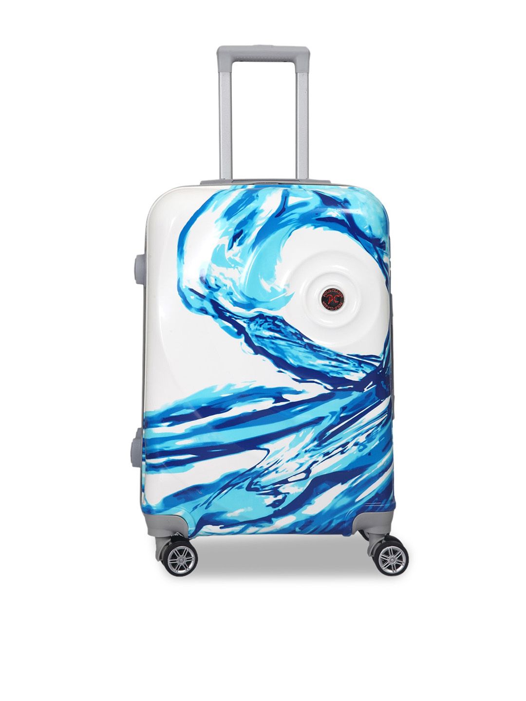 Polo Class Blue & White Printed Hard-Sided Medium Trolley Suitcase Price in India