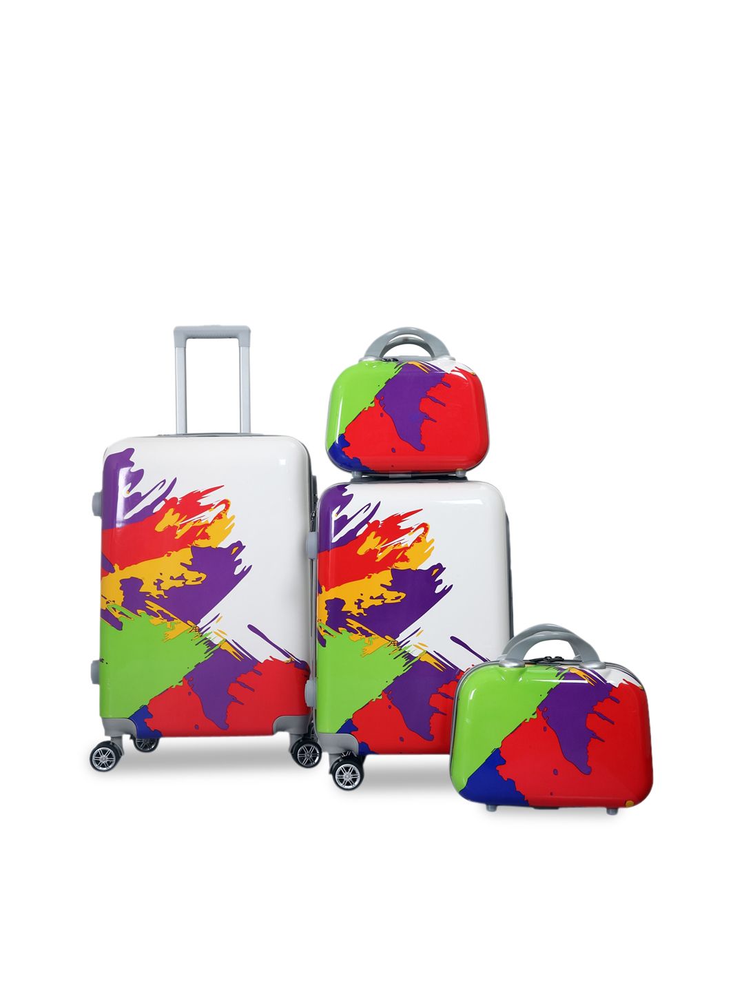 Polo Class Set Of 4 Hard-Sided Trolley Suitcases & Vanity Bags Price in India