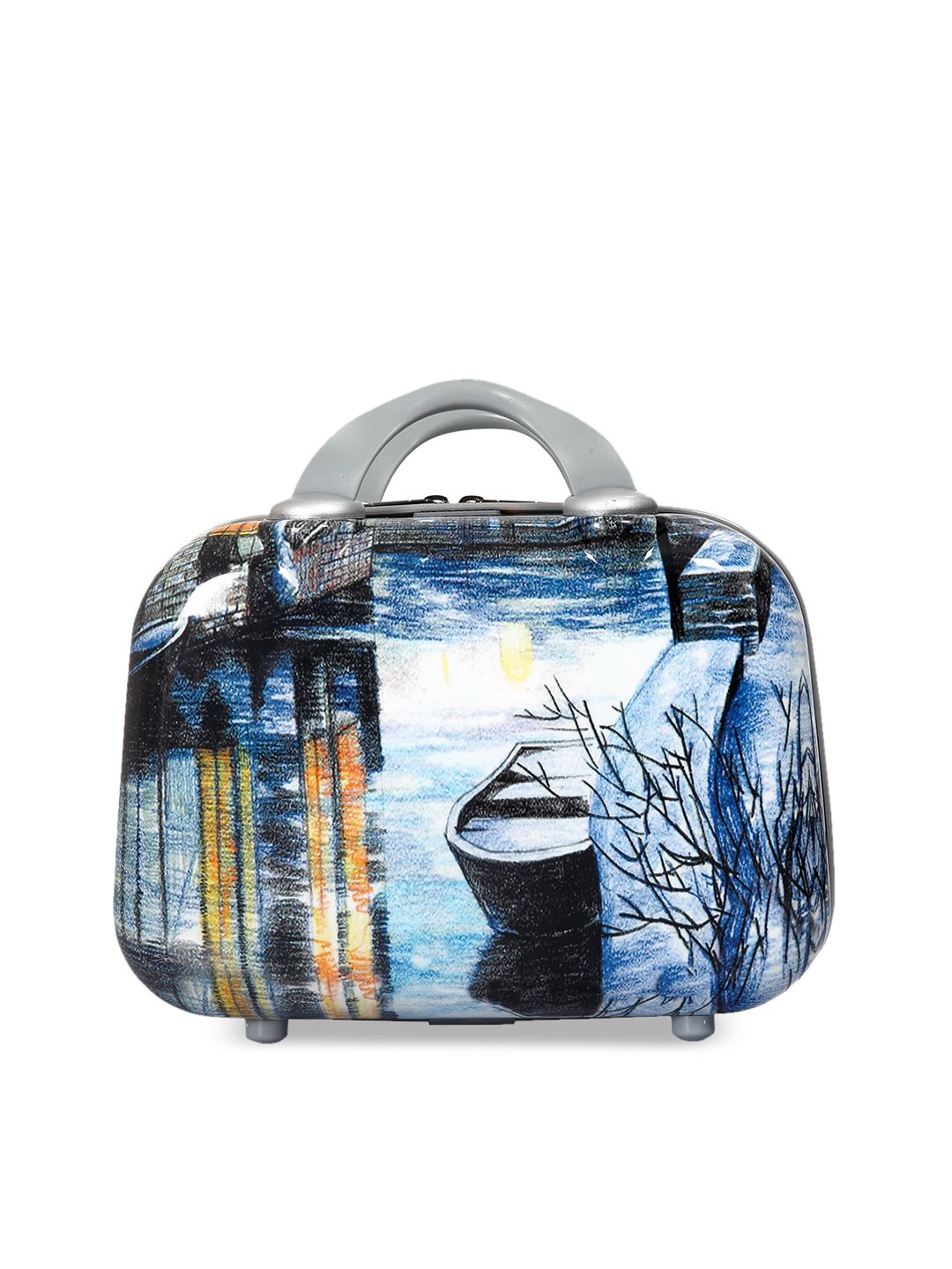 Polo Class Blue & White Printed Hard-Sided Vanity Bag Price in India