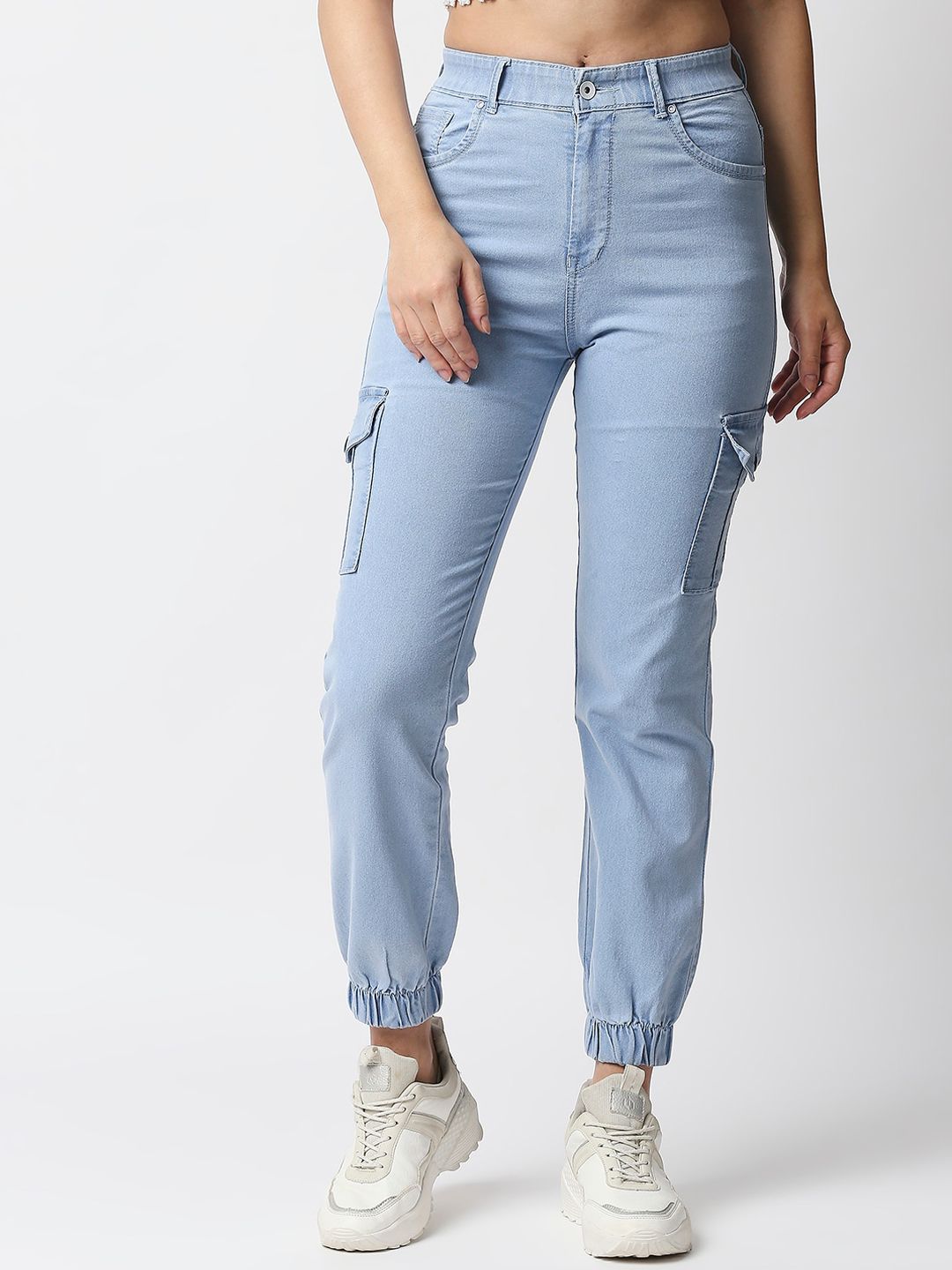 High Star Women Blue Jogger High-Rise Light Fade Stretchable Jeans Price in India