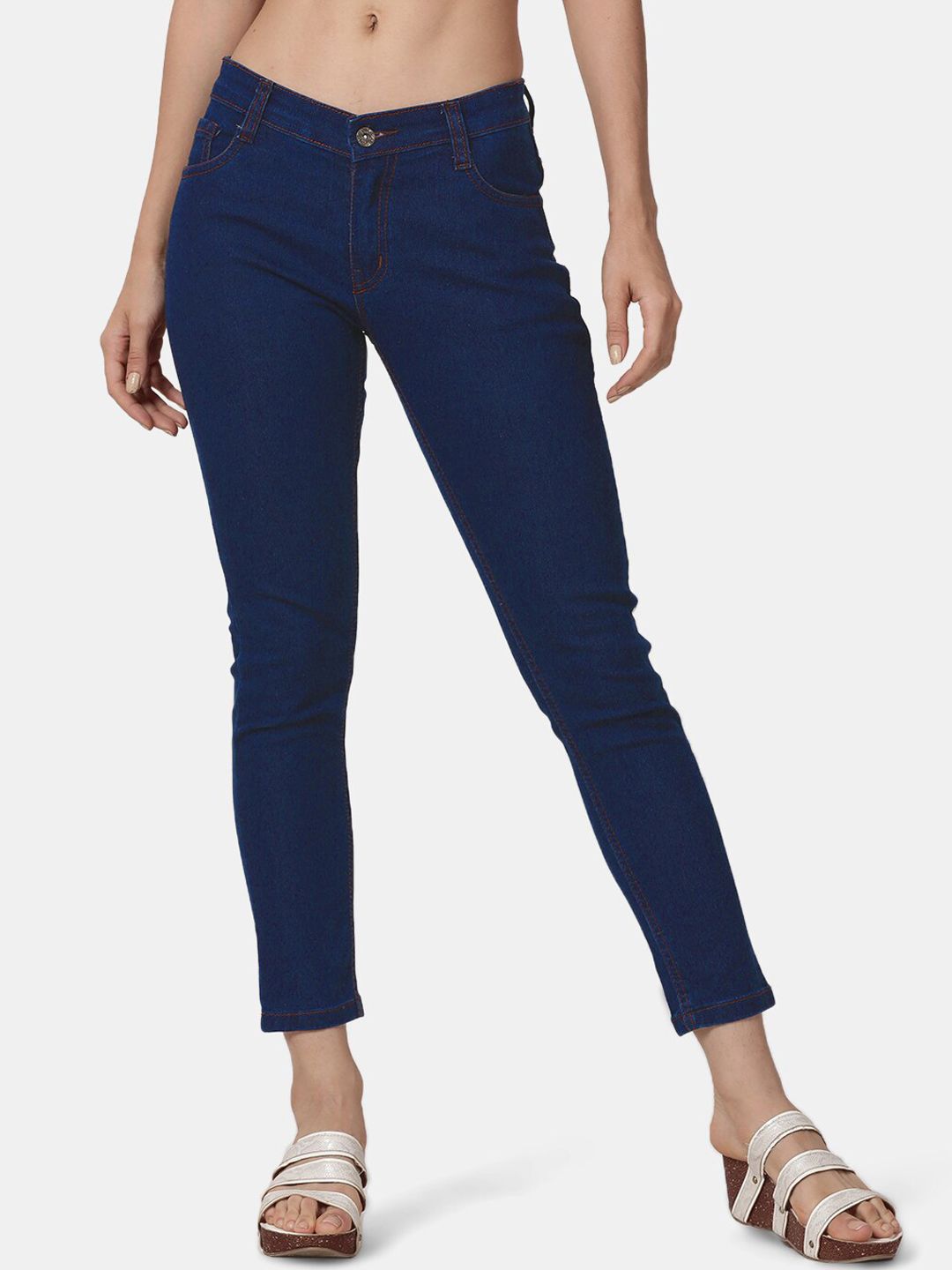 Selvia Women Navy Blue Skinny Fit Stretchable Jeans Price in India