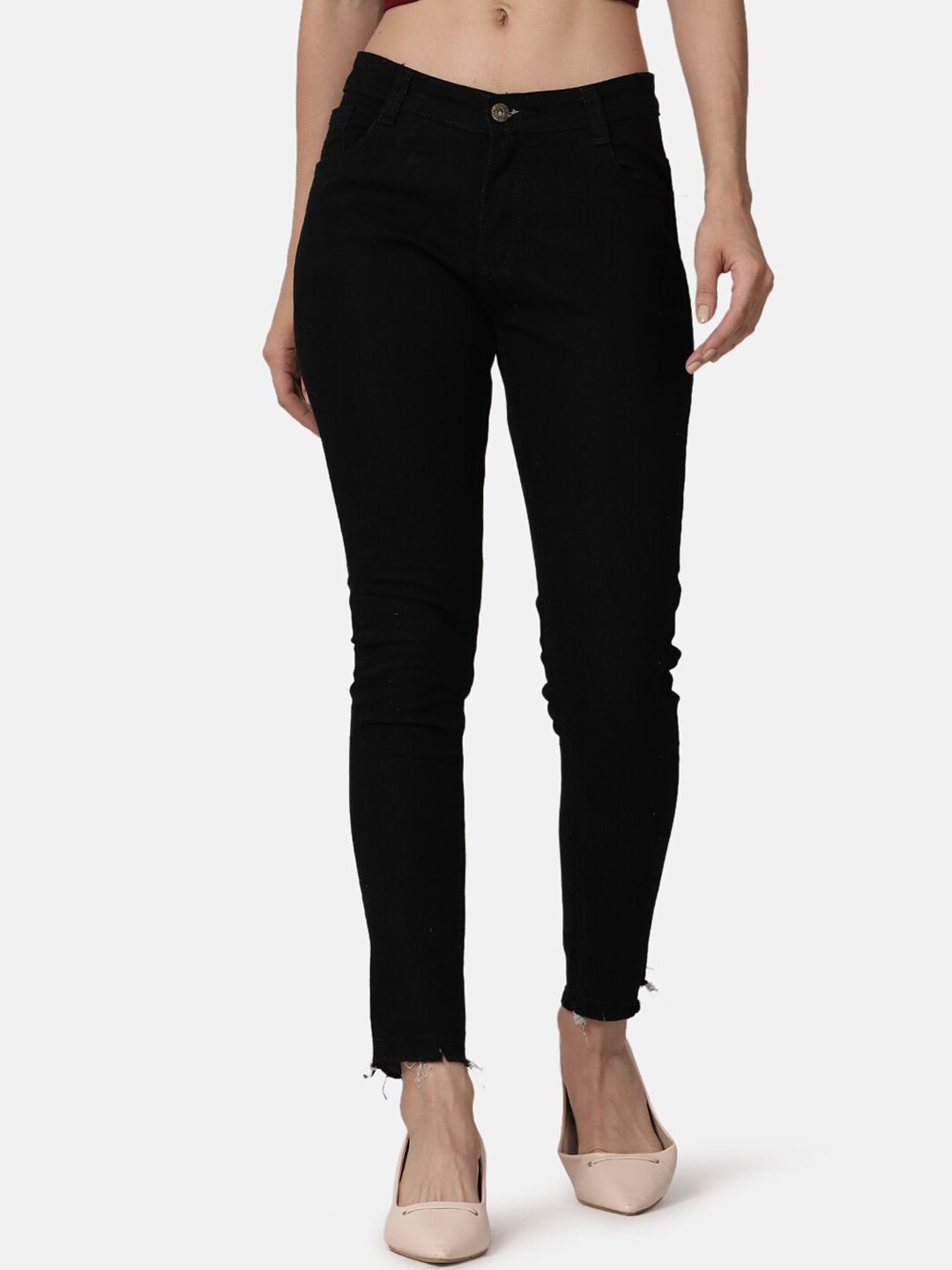 Selvia Women Black Skinny Fit Stretchable Jeans Price in India