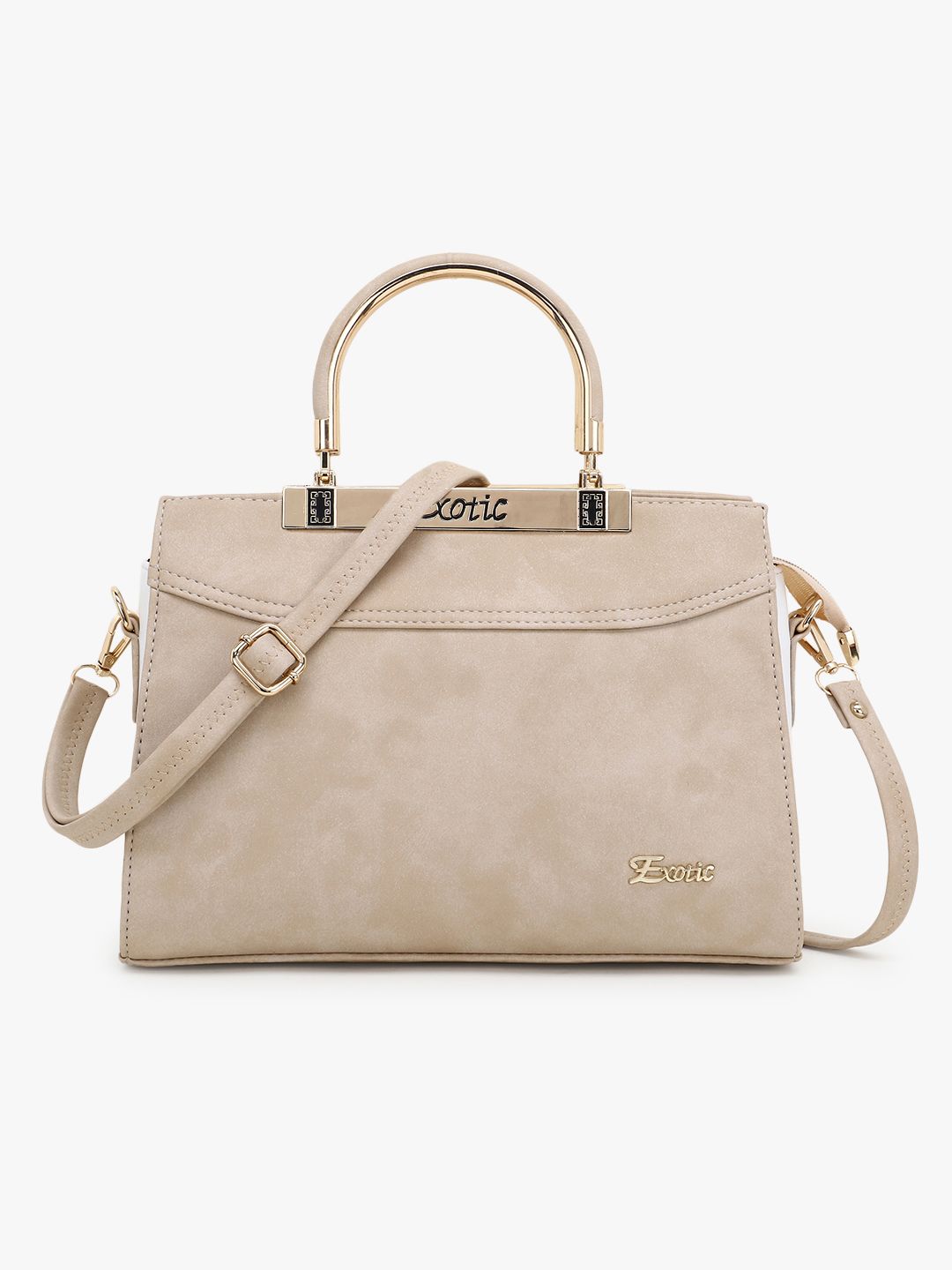 Buy Exotic Cream-Coloured PU Structured Handheld Bag - Handbags