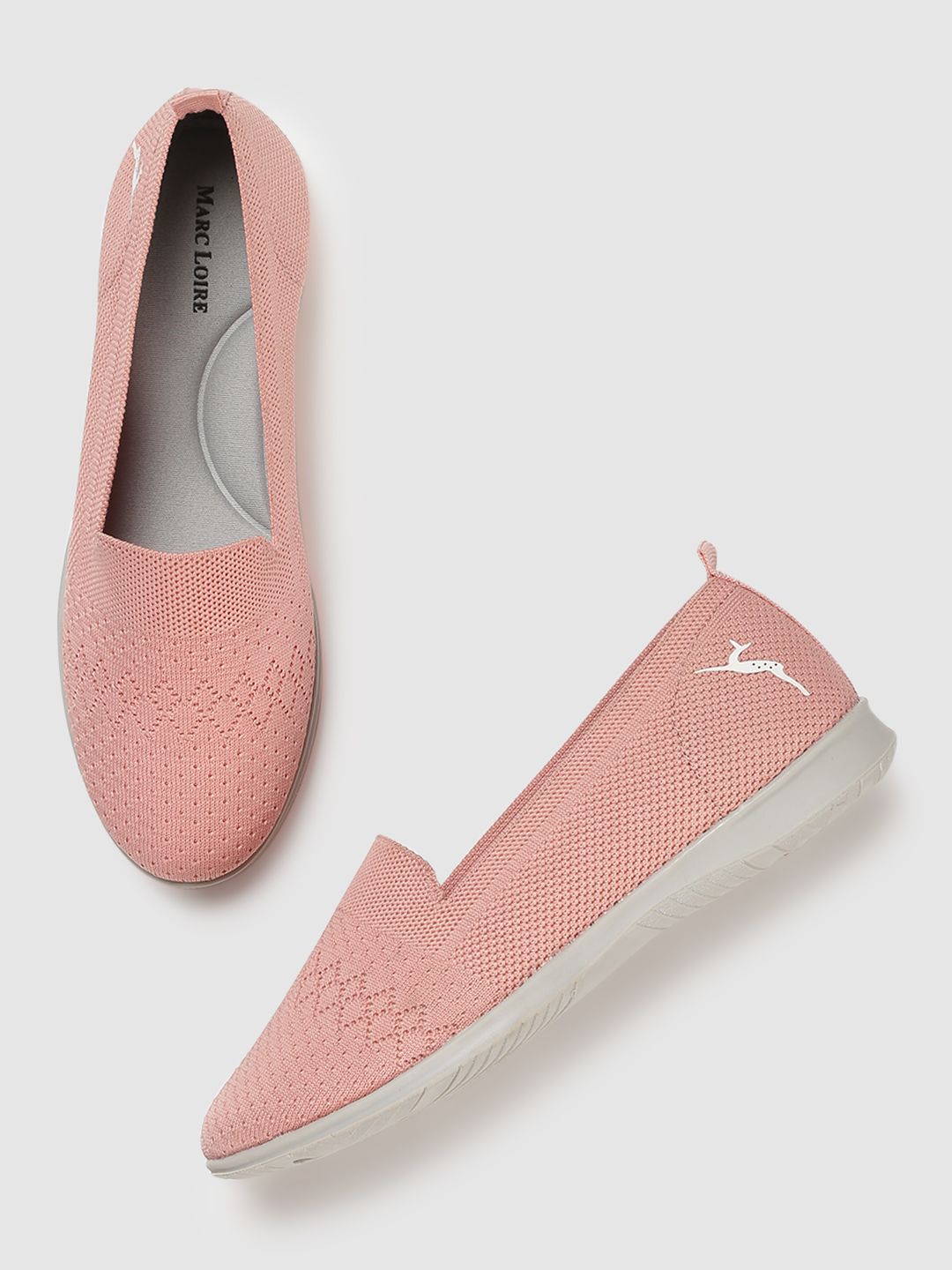 Marc Loire Women Peach-Coloured Woven Design Slip-On Sneakers Price in India
