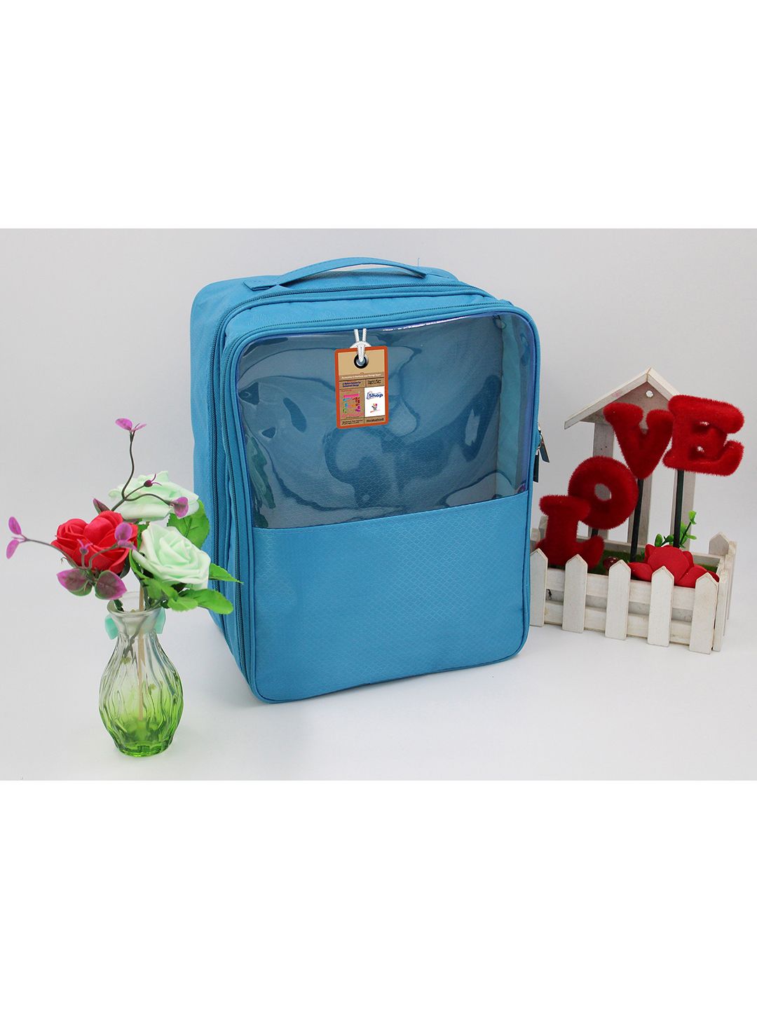 atorakushon Blue Self-Design Shoe Organizers Travel Bags Price in India