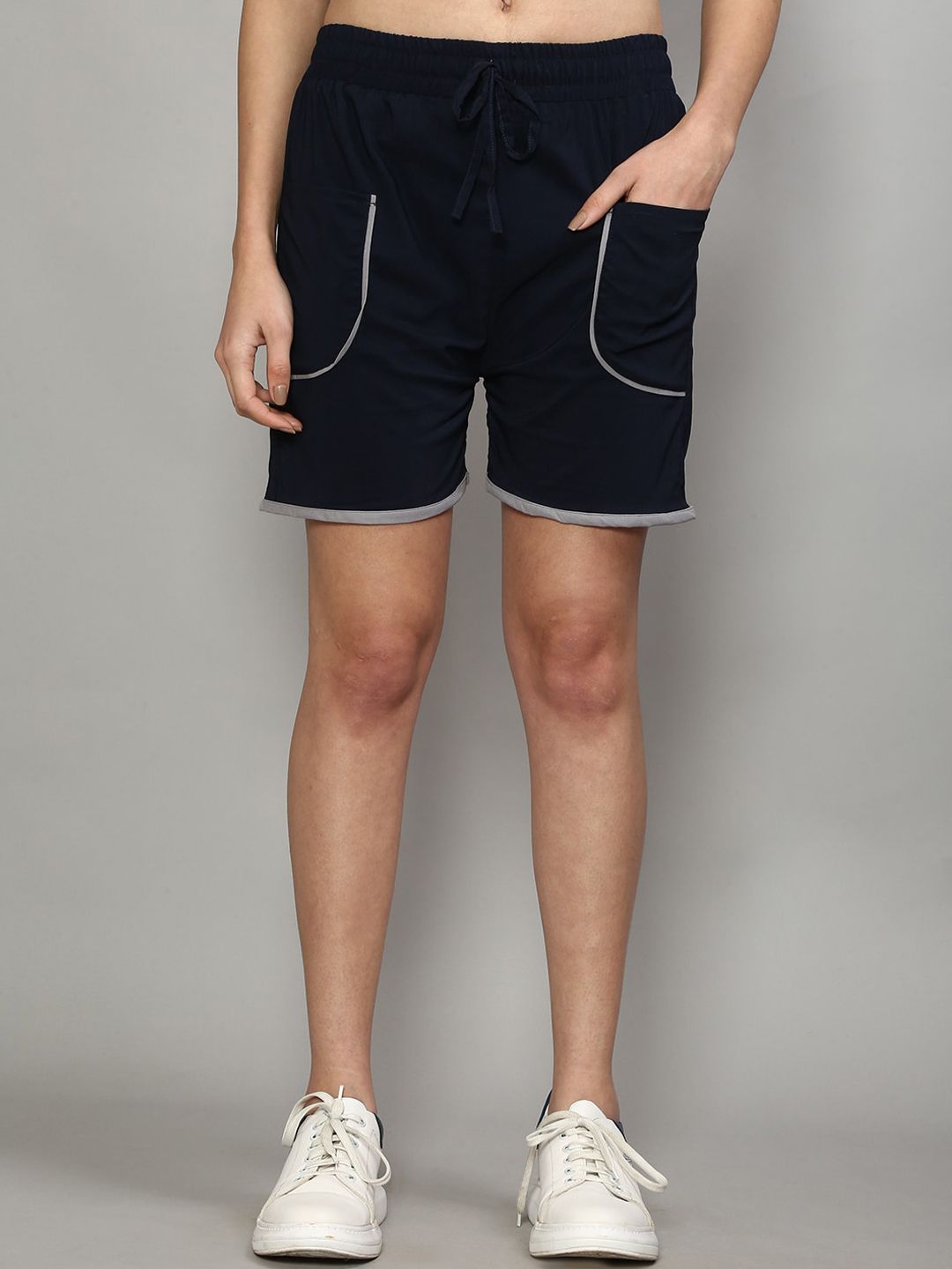 GRACIT Women Navy Blue Running Sports Shorts Price in India