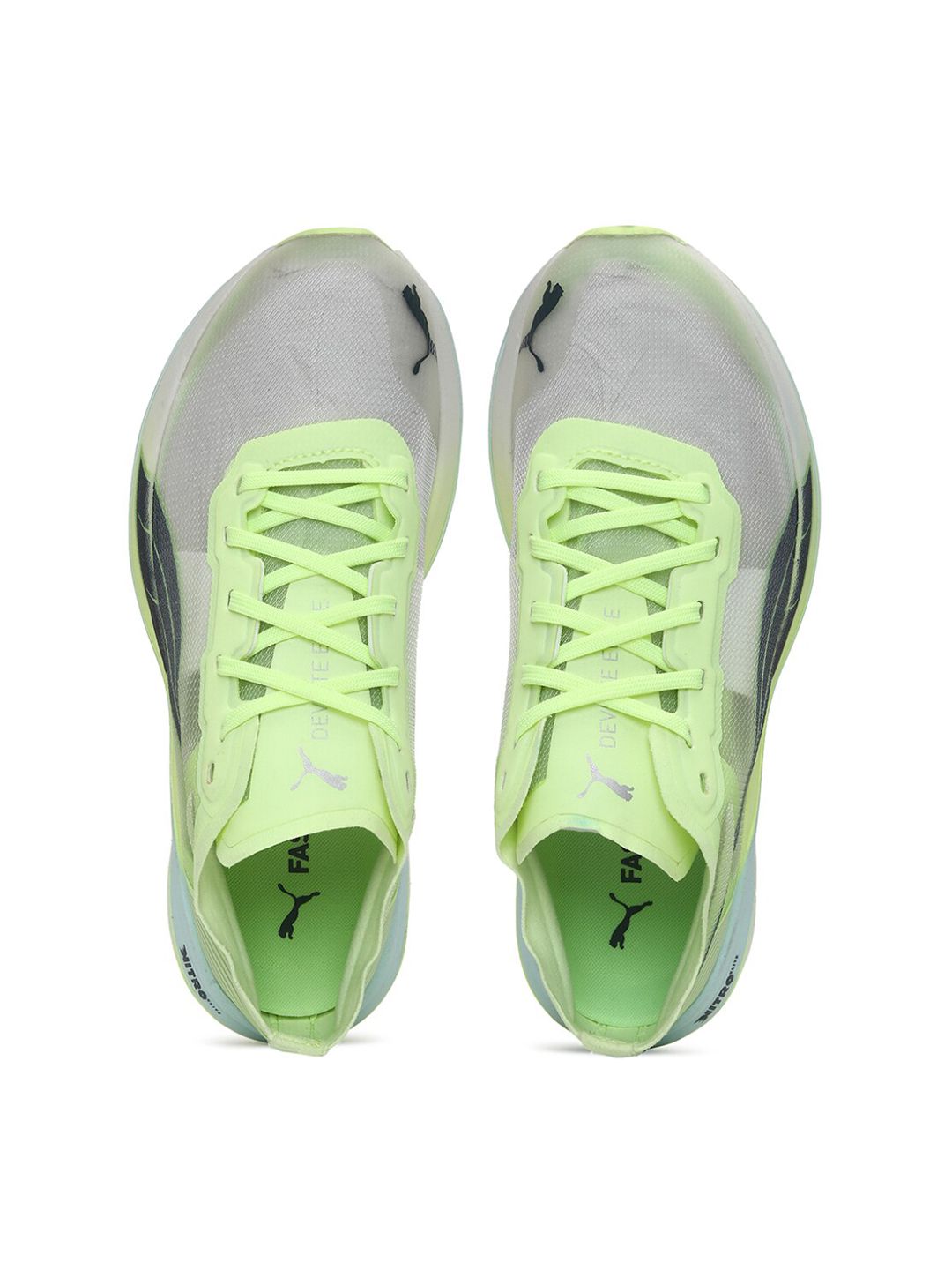 Puma Women Lime Green & Grey Textile Deviate Elite Nitro Running Shoes Price in India