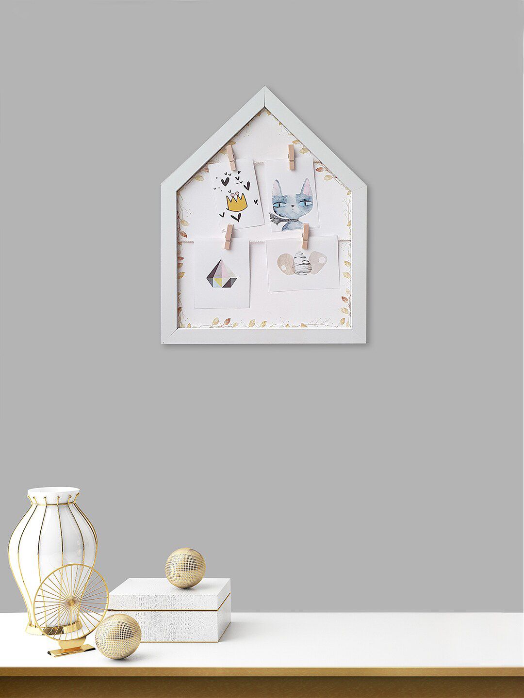 Art Street White Solid Hut Shape Wall Hanging Photo Frame Price in India