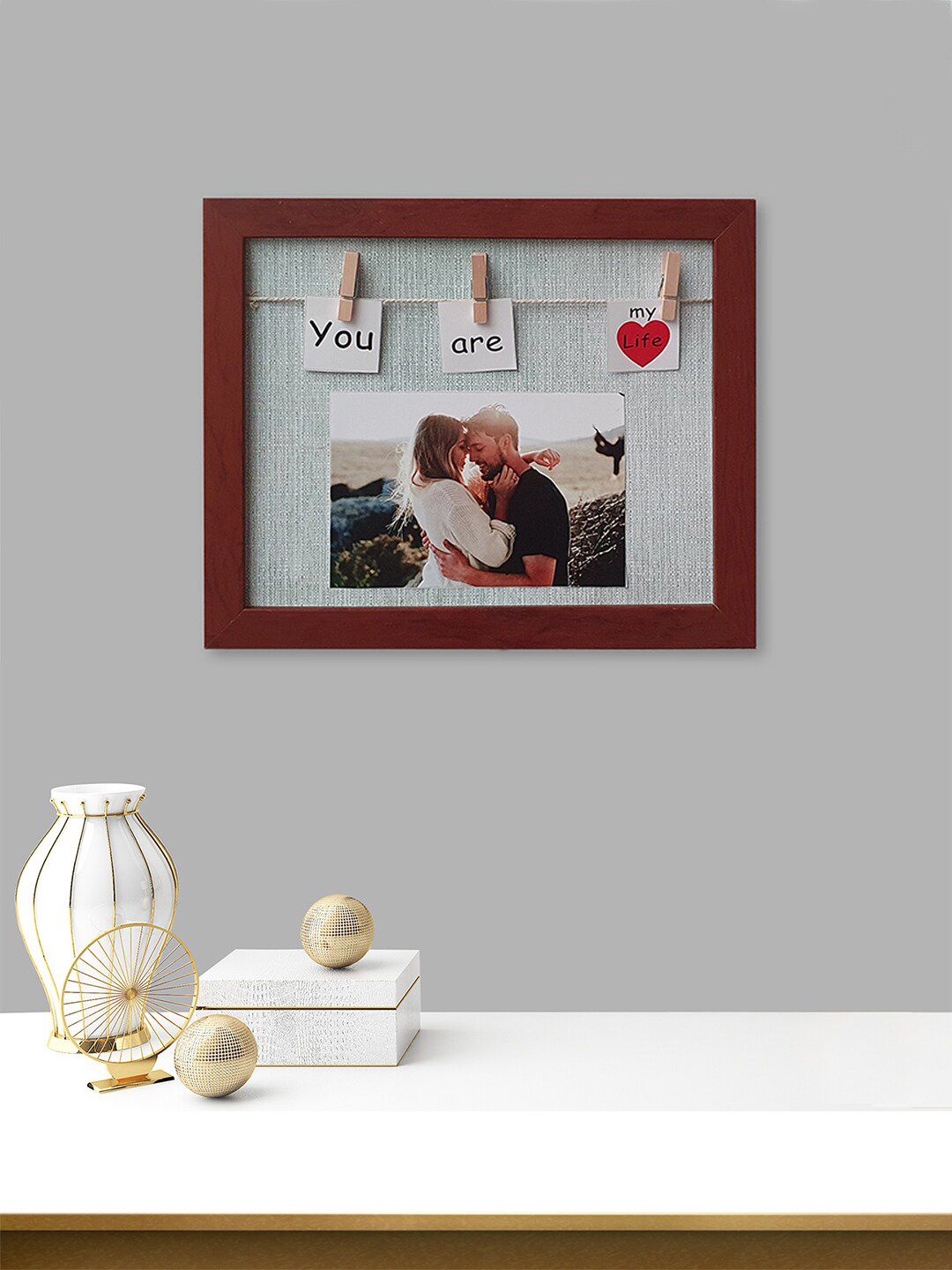 Art Street Brown Solid Rectangle Wall Hanging Photo Frame Price in India