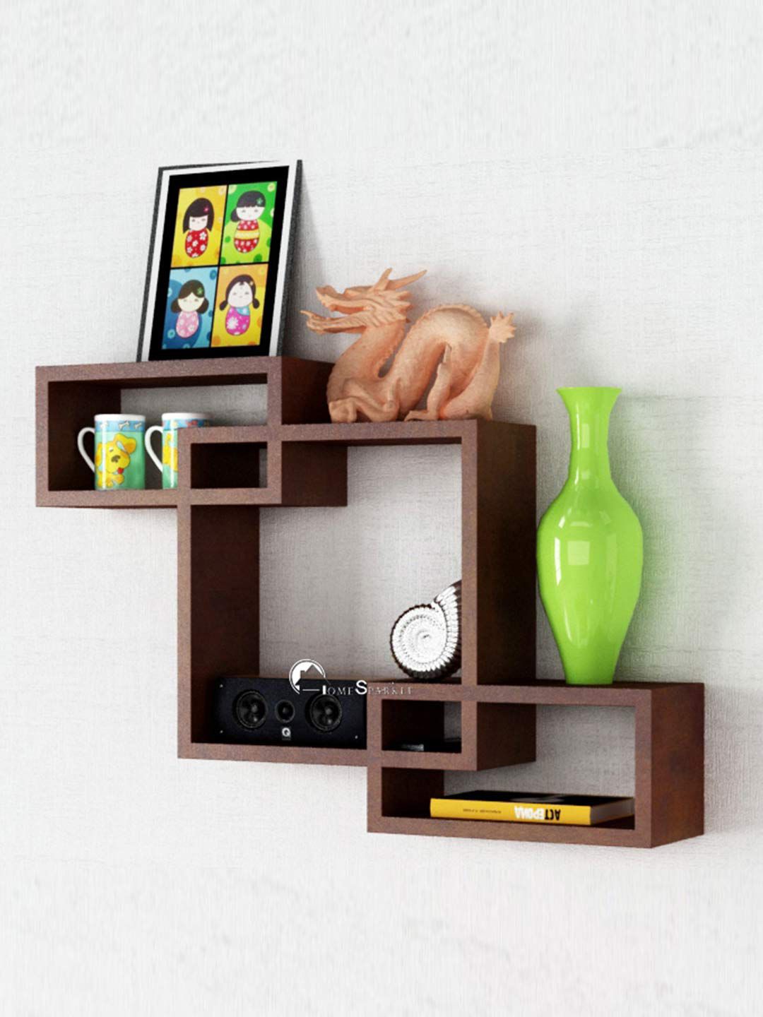 Home Sparkle Brown Wall Shelf Price in India