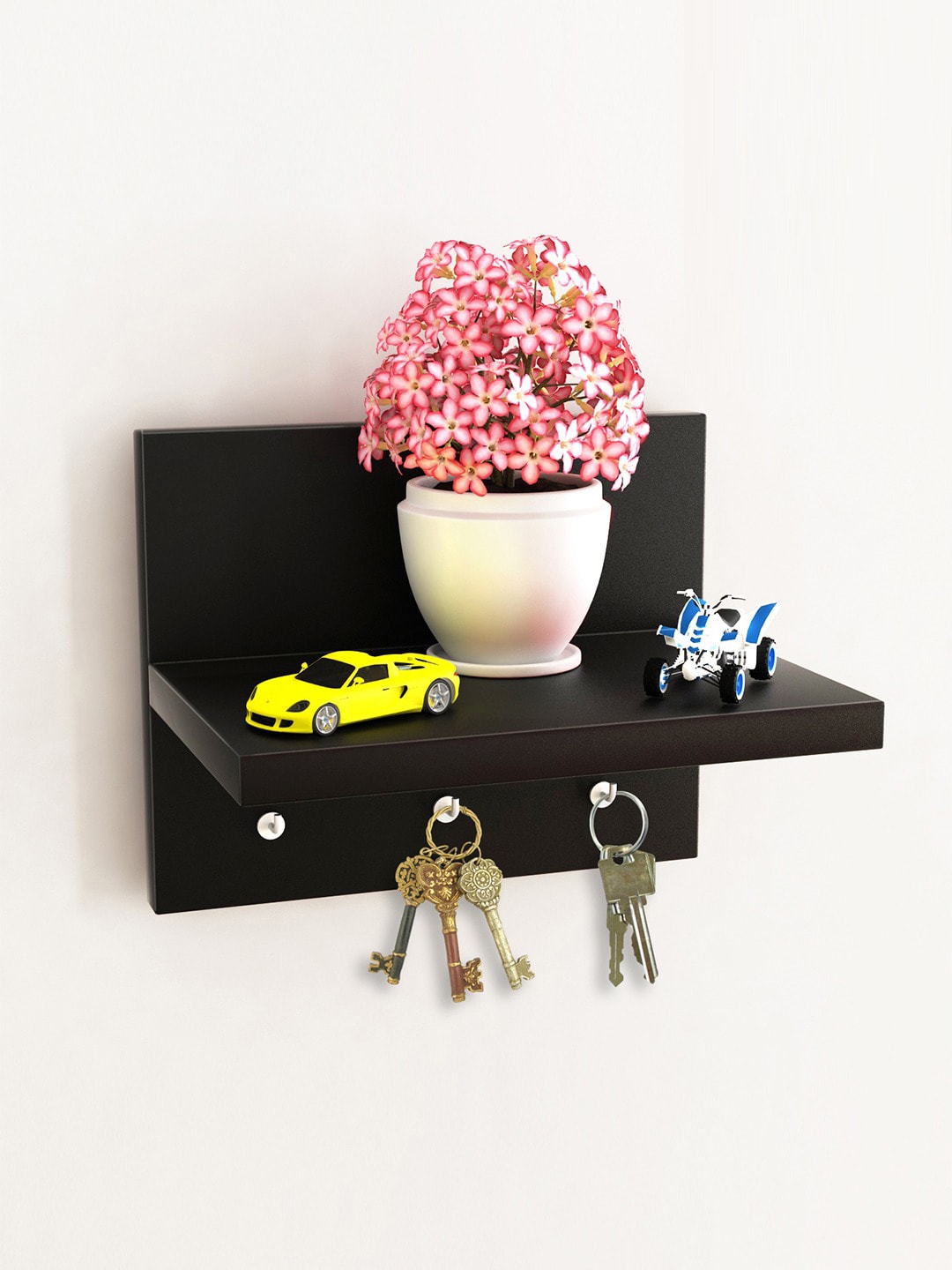 Home Sparkle Black Wooden Key Hanger Price in India
