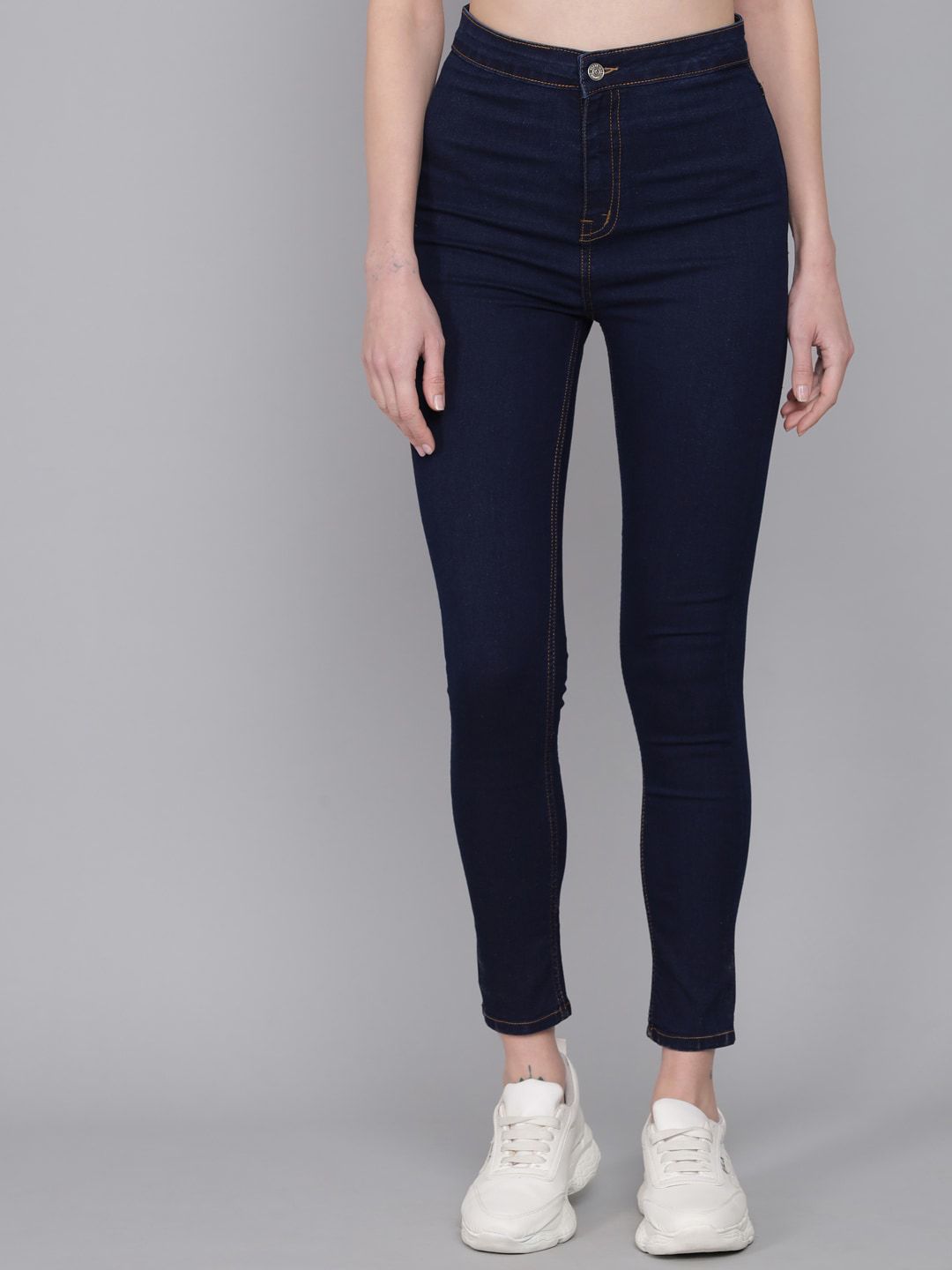 Kotty Women Blue Jean Skinny Fit High-Rise Cropped Jeans Price in India