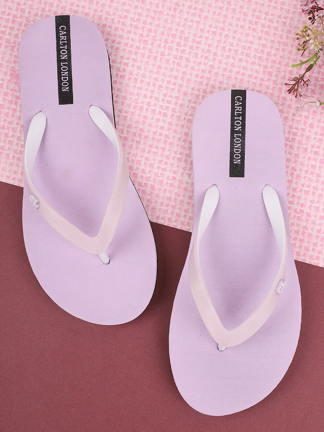 Carlton London Women Purple Solid Thong Flip-Flops Price in India