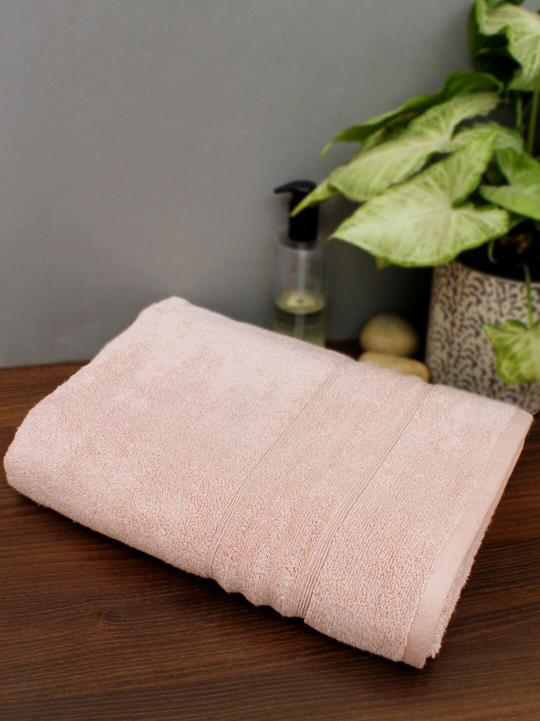 AVI Living Pink Solid 500 GSM Pure Cotton Bath Towel Price in India