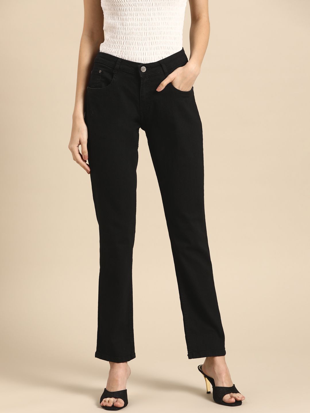 all about you Women Black Stretchable Jeans Price in India