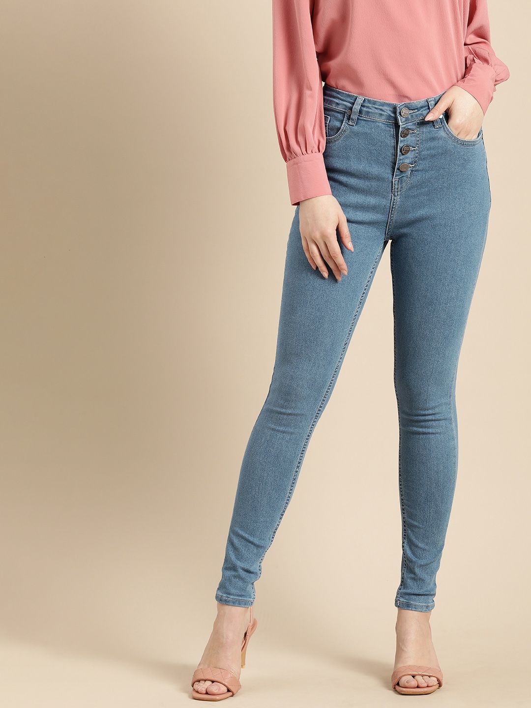 all about you Women Blue Skinny Fit High-Rise Stretchable Jeans Price in India