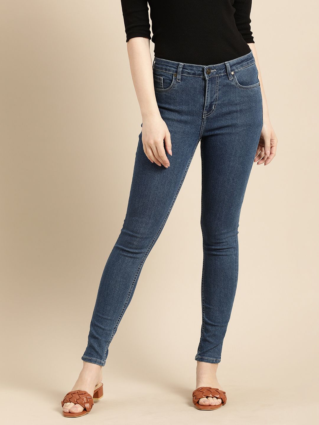 all about you Women Blue Skinny Fit Stretchable Jeans Price in India