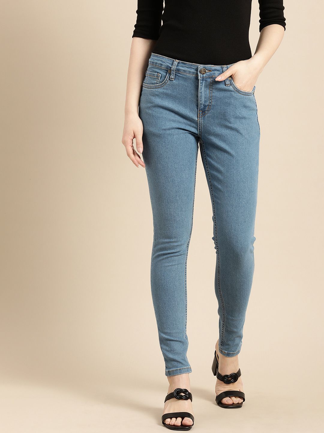 all about you Women Blue Skinny Fit Stretchable Jeans Price in India