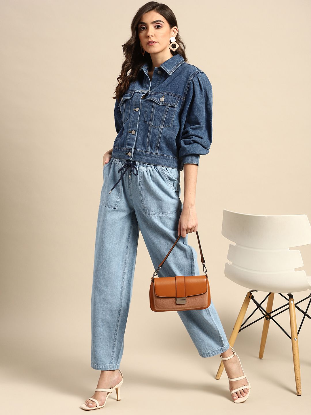 all about you Women Blue Straight Fit Denim Trousers Price in India