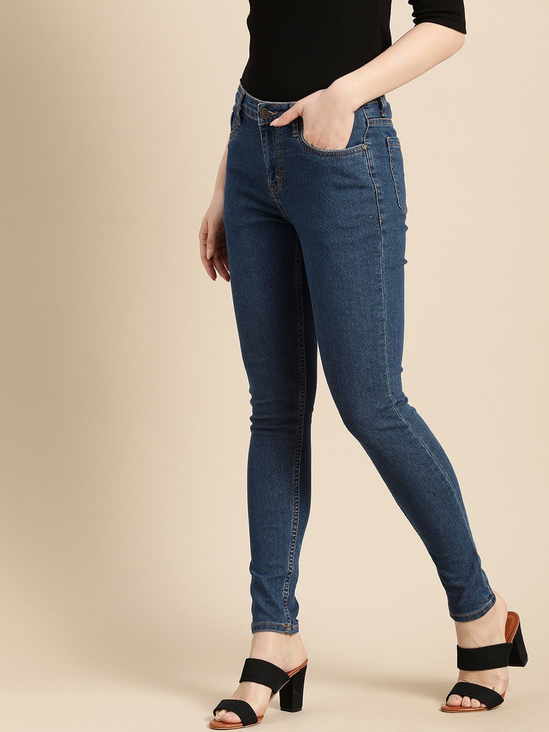 all about you Women Blue Skinny Fit Stretchable Jeans Price in India